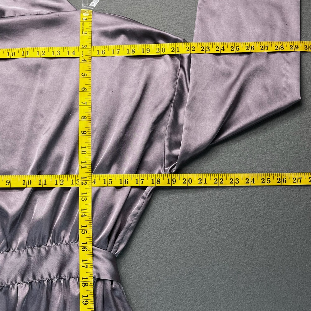 Victorias Secret Satin Robe Gray One Size Kimono Style‎ Belted - Picture 9 of 12